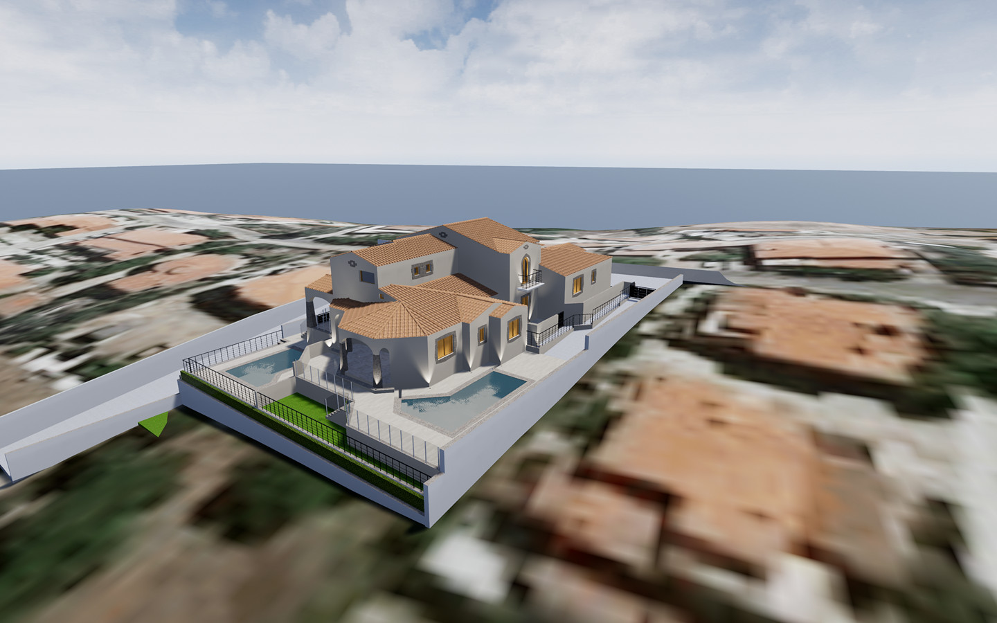 Project render villas Tanaunella Budoni Sardinia